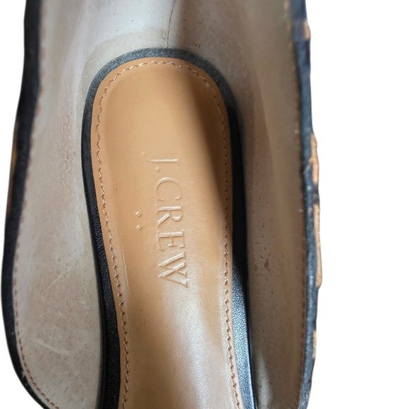 J. Crew Zoe Leather Leopard Print Calf Hair D'orsay Flats / Shoes  F5317 Size 7 - Picture 15 of 16